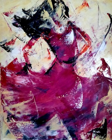 Painting titled "Petite danse" by Annie Nectoux, Original Artwork, Oil