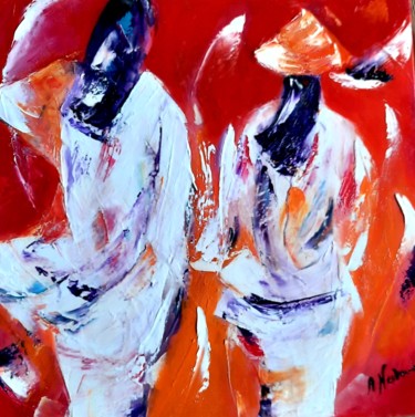 Peinture intitulée "Deux femmes" par Annie Nectoux, Œuvre d'art originale, Huile