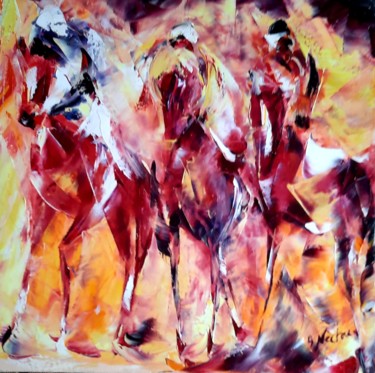 Painting titled "Fantasia" by Annie Nectoux, Original Artwork, Oil