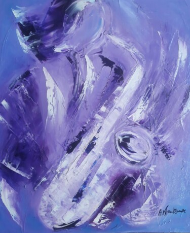 Painting titled "Grande musique" by Annie Nectoux, Original Artwork, Oil