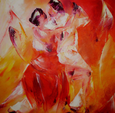 Painting titled "COULPE DE DANSEURS" by Annie Nectoux, Original Artwork