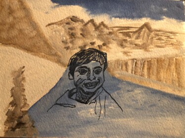 Картина под названием "Verra t il la neige?" - Nedja, Подлинное произведение искусства, Акварель