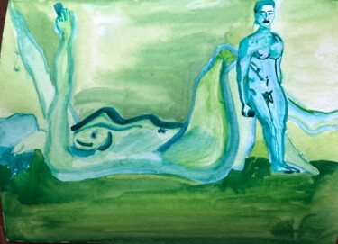 Peinture intitulée "Telephone" par Nedja, Œuvre d'art originale, Aquarelle