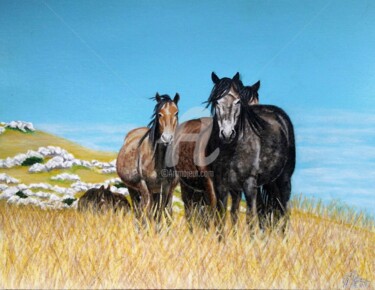 Painting titled "Wild horses" by Nedzad Jandric, Original Artwork, Acrylic