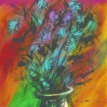 Digital Arts titled "Flowery fiasco" by Neel Muller, Original Artwork, Digital Painting