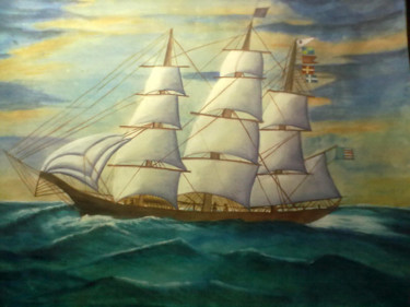 Pintura intitulada "Sailing Smooth" por Mrs Neeraj- India, Obras de arte originais, Aquarela