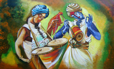 Painting titled "Celebrations" by Mrs Neeraj- India, Original Artwork, Acrylic
