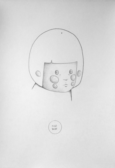 Drawing titled "STUPEUR" by Nef, Original Artwork, Pencil