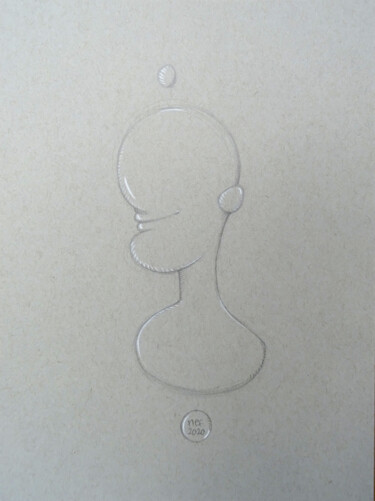 Dessin intitulée "Bubble face II" par Nef, Œuvre d'art originale, Crayon
