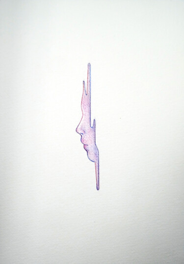 Dessin intitulée "Pink is the new blue" par Nef, Œuvre d'art originale, Crayon