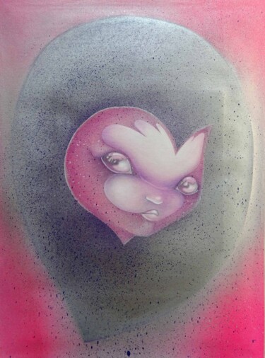 Pittura intitolato "Pink Punk" da Nef, Opera d'arte originale, Spray