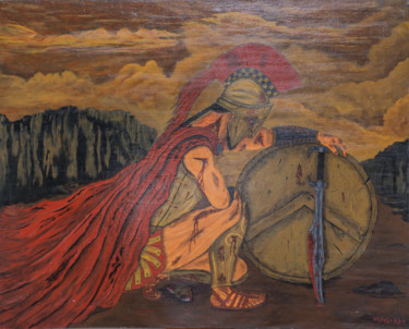 Ζωγραφική με τίτλο "Leonidas" από Nefeli Artemisiou (Nefeli Art), Αυθεντικά έργα τέχνης, Ακρυλικό