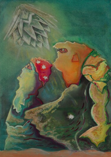 Peinture intitulée "Ciel de cristal" par Nefer Jade, Œuvre d'art originale, Acrylique
