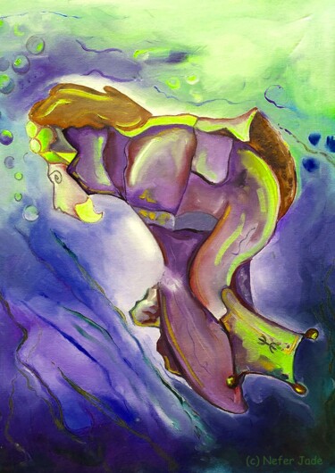 Peinture intitulée "Le mineur de fond" par Nefer Jade, Œuvre d'art originale, Acrylique