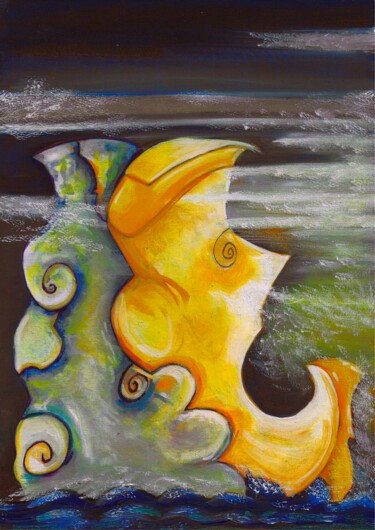 Peinture intitulée "Les brumes de Neptu…" par Nefer Jade, Œuvre d'art originale, Peinture numérique
