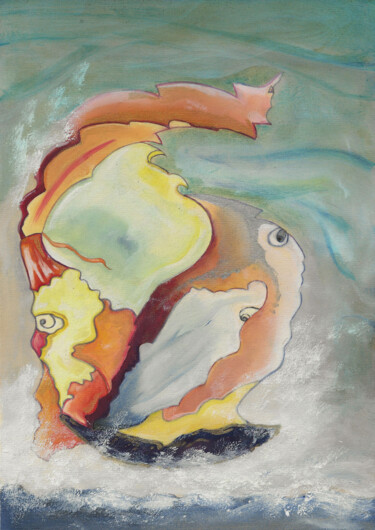 Painting titled "Cap sur les vents" by Nefer Jade, Original Artwork, Digital Painting