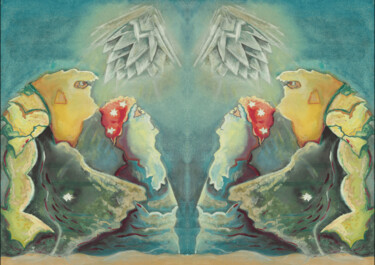 Pintura titulada "Ciel de cristal 2" por Nefer Jade, Obra de arte original, Acrílico