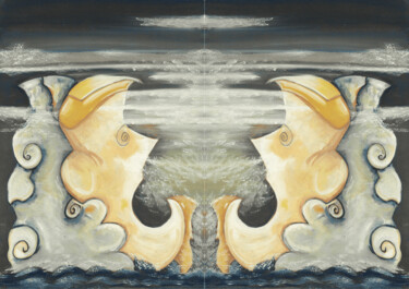Painting titled "Les brumes de Neptu…" by Nefer Jade, Original Artwork, Digital Painting