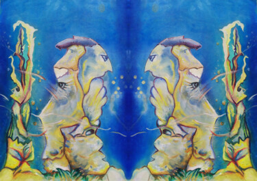 Pintura intitulada "Les abysses 2" por Nefer Jade, Obras de arte originais, Acrílico
