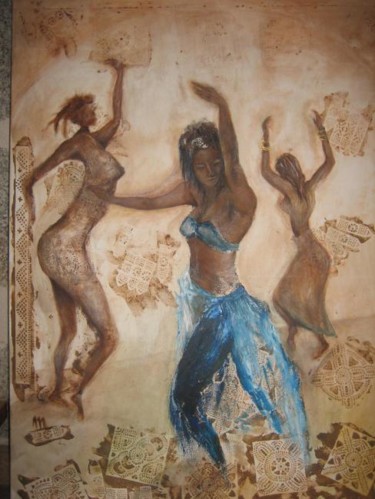 Painting titled "AFRIQUE 2" by Martine Dupieux, Original Artwork