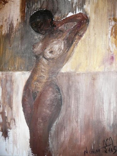 Painting titled "Ngom la Sénégalaise" by Martine Dupieux, Original Artwork