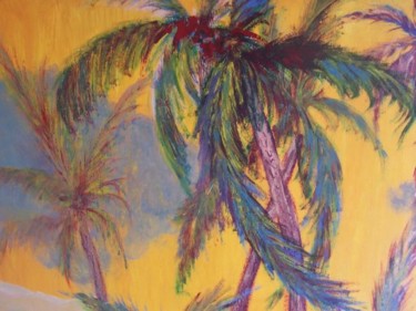 Painting titled "oasis 1" by Martine Dupieux, Original Artwork