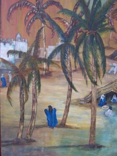 Painting titled "oasis  orange" by Martine Dupieux, Original Artwork
