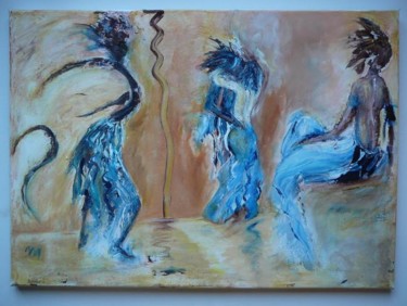 Painting titled "tango" by Martine Dupieux, Original Artwork