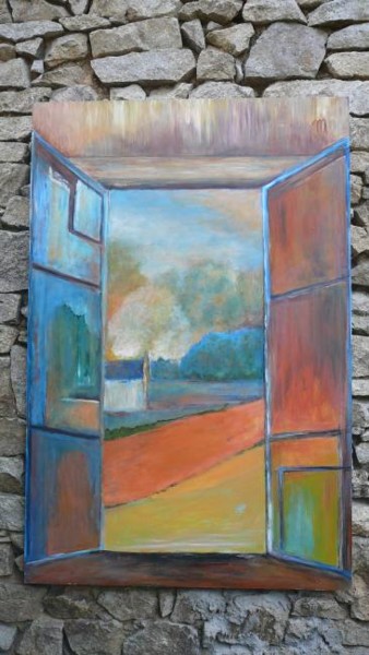 Peinture intitulée "vu de la fenêtre" par Martine Dupieux, Œuvre d'art originale