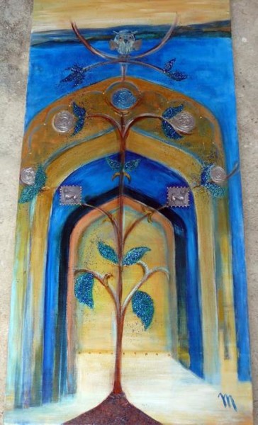 Painting titled "l'arbre de vie" by Martine Dupieux, Original Artwork