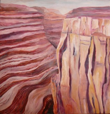 Painting titled "grand canyon rose" by Martine Dupieux, Original Artwork