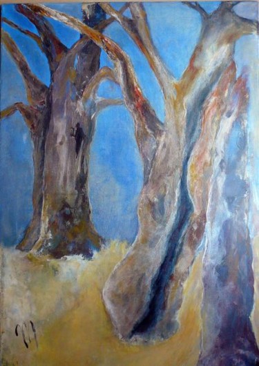 Peinture intitulée "les arbres de l'élé…" par Martine Dupieux, Œuvre d'art originale