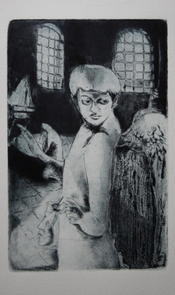 Incisioni, stampe intitolato "Anjo" da Néia Ferreira Martins, Opera d'arte originale, incisione