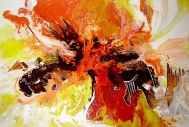 Pintura intitulada "Explosão" por Neide Reche, Obras de arte originais, Óleo