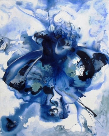 Pintura intitulada "Blue Standard-Beare…" por Neide Reche, Obras de arte originais, Óleo