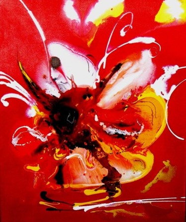 Pintura intitulada "Red Standard-Bearer…" por Neide Reche, Obras de arte originais, Óleo