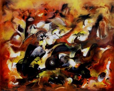 Pintura intitulada "Flight of birds" por Neide Reche, Obras de arte originais, Óleo