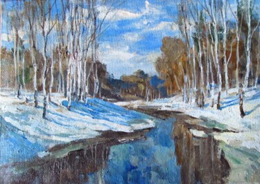 Картина под названием "Зима" - Алексей Скворцов, Подлинное произведение искусства, Масло