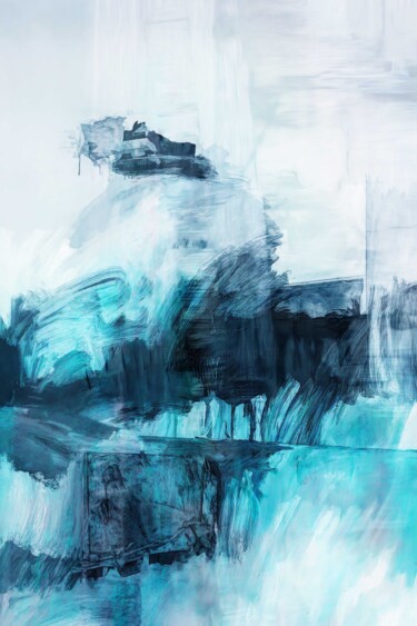 Digitale Kunst getiteld "Waves II" door Neil Hemsley, Origineel Kunstwerk, Digitaal Schilderwerk
