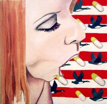 Pintura titulada "tamiflew sux" por Aldridge Neil, Obra de arte original