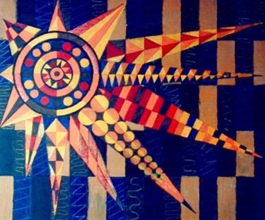 Schilderij getiteld "SUN DIAL" door Neil Martin, Origineel Kunstwerk, Olie