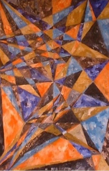 Peinture intitulée "TRIANGLES (1)" par Neil Martin, Œuvre d'art originale, Huile