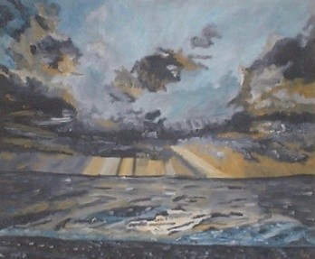 Painting titled "STORM" by Neil Martin, Original Artwork, Oil