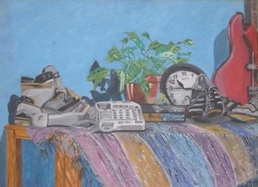 Painting titled "STILL LIFE:TRAINERS…" by Neil Martin, Original Artwork, Oil