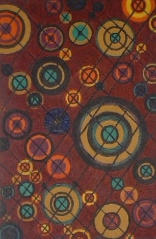 Painting titled "CROP CIRCLES" by Neil Martin, Original Artwork, Oil