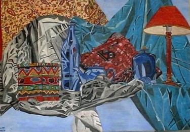Painting titled "STILL LIFE:LAMPSHAD…" by Neil Martin, Original Artwork
