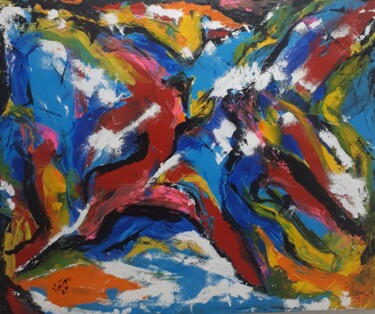 Pintura intitulada "Dança das Cores (20…" por Neilon Batista, Obras de arte originais, Acrílico