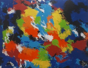 Картина под названием "Pintura Abstrata -…" - Neilon Batista, Подлинное произведение искусства, Акрил Установлен на Деревянн…