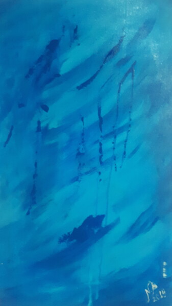 Pintura intitulada "Tudo Azul" por Neilon Batista, Obras de arte originais, Acrílico Montado em Painel de madeira