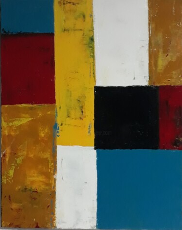 Painting titled "Quadrados Cores e Q…" by Neilon Batista, Original Artwork, Acrylic